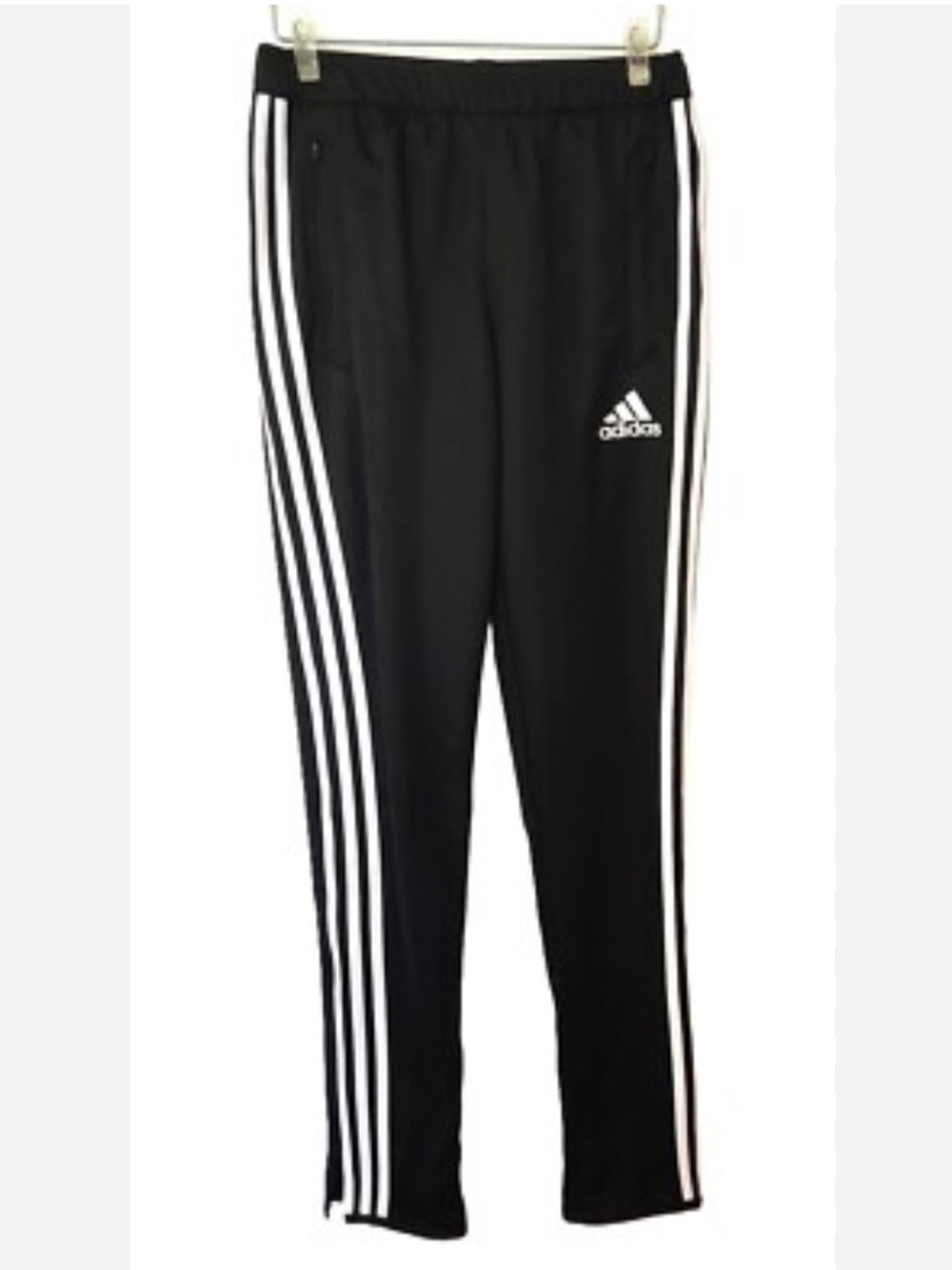 adidas climacool black pants with white side stripes